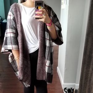 Plaid Blanket Cardigan